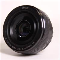 Used Panasonic Lumix G 20mm f/1.7 II ASPH Pancake Lens Black