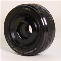 Used Panasonic Lumix G 20mm f/1.7 II ASPH Pancake Lens Black