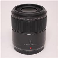 Used Panasonic Lumix G Macro 30mm f/2.8 ASPH MEGA O.I.S. Lens Black