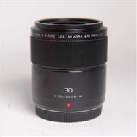 Used Panasonic Lumix G Macro 30mm f/2.8 ASPH MEGA O.I.S. Lens Black