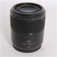 Used Panasonic Lumix G Macro 30mm f/2.8 ASPH MEGA O.I.S. Lens Black