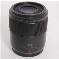 Used Panasonic Lumix G Macro 30mm f/2.8 ASPH MEGA O.I.S. Lens Black