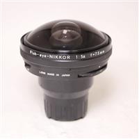 Used Nikon 7.5mm f/5.6 Fisheye Lens with Optical Finder