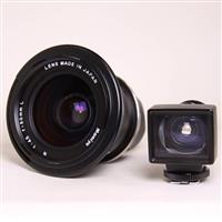 Mamiya N 50mm f4.5 L Lens w/ Finder Hood For 7 7II